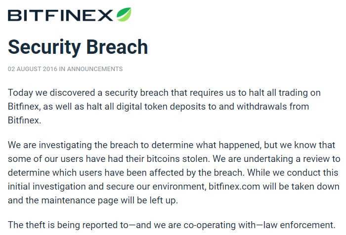 Розкриття зламу Bitfinex