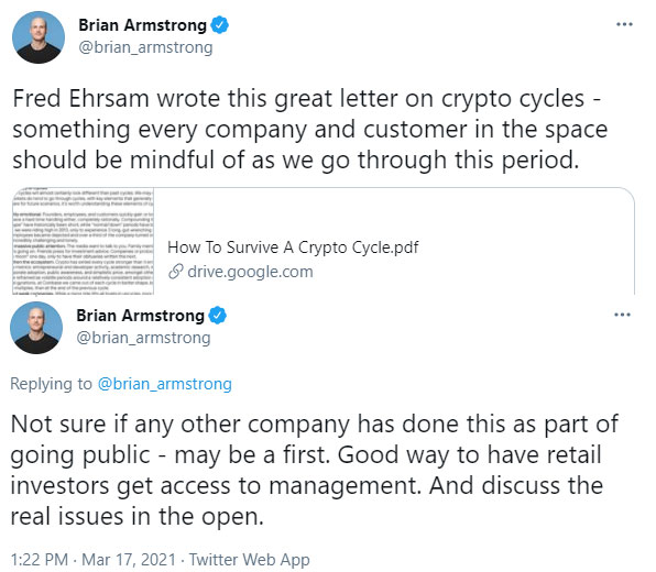 Brian Armstrong tvitrer