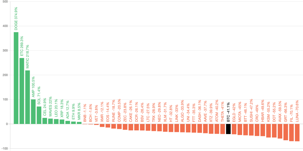Top 50 coins performance