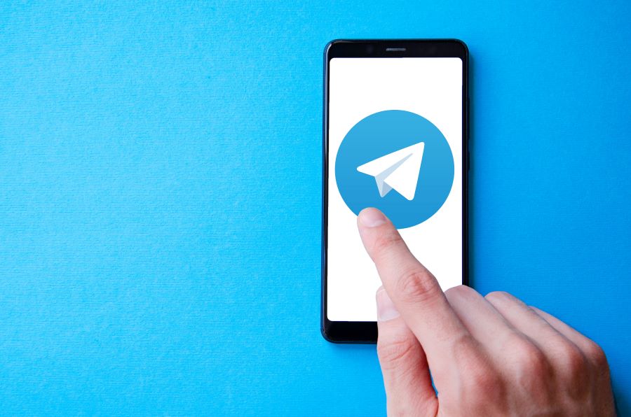 Telegram ikon på telefonen