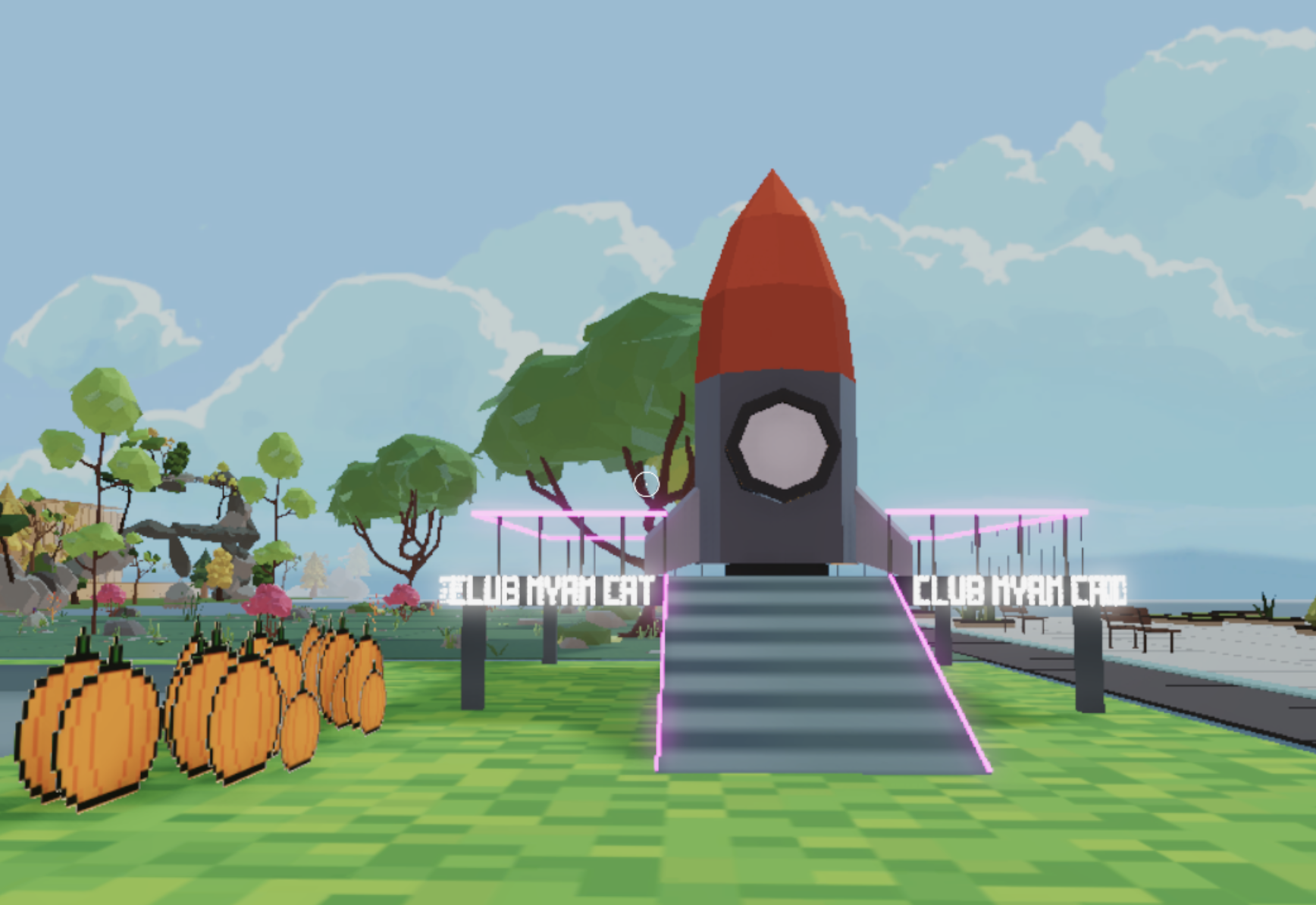 Nyan Cat rocket on Decentraland, Oct 2021