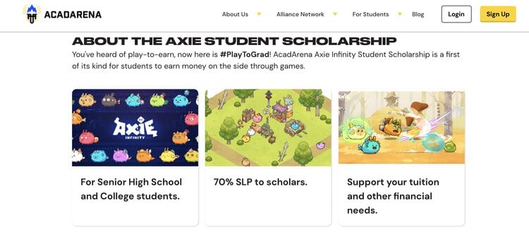 Axie Infinity scholarships