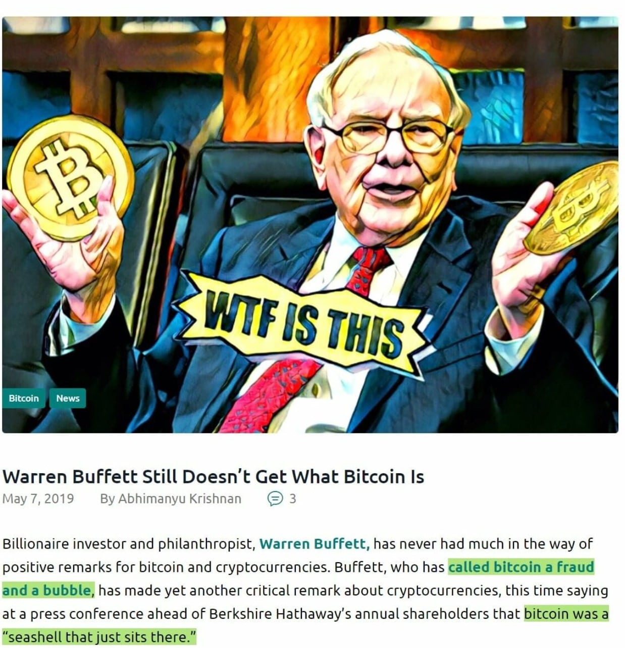 Buffet Bitcoin