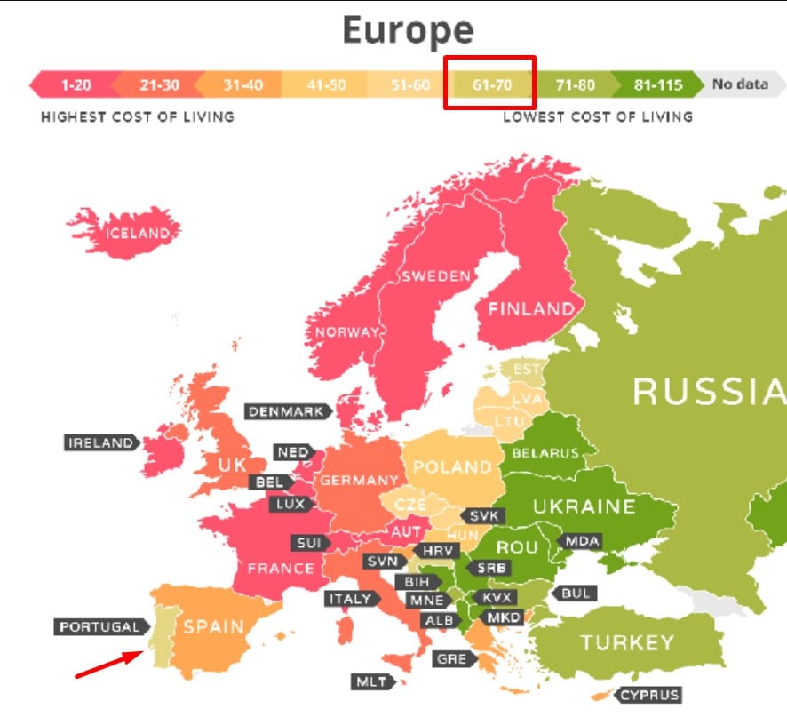 costul vieții în Europa
