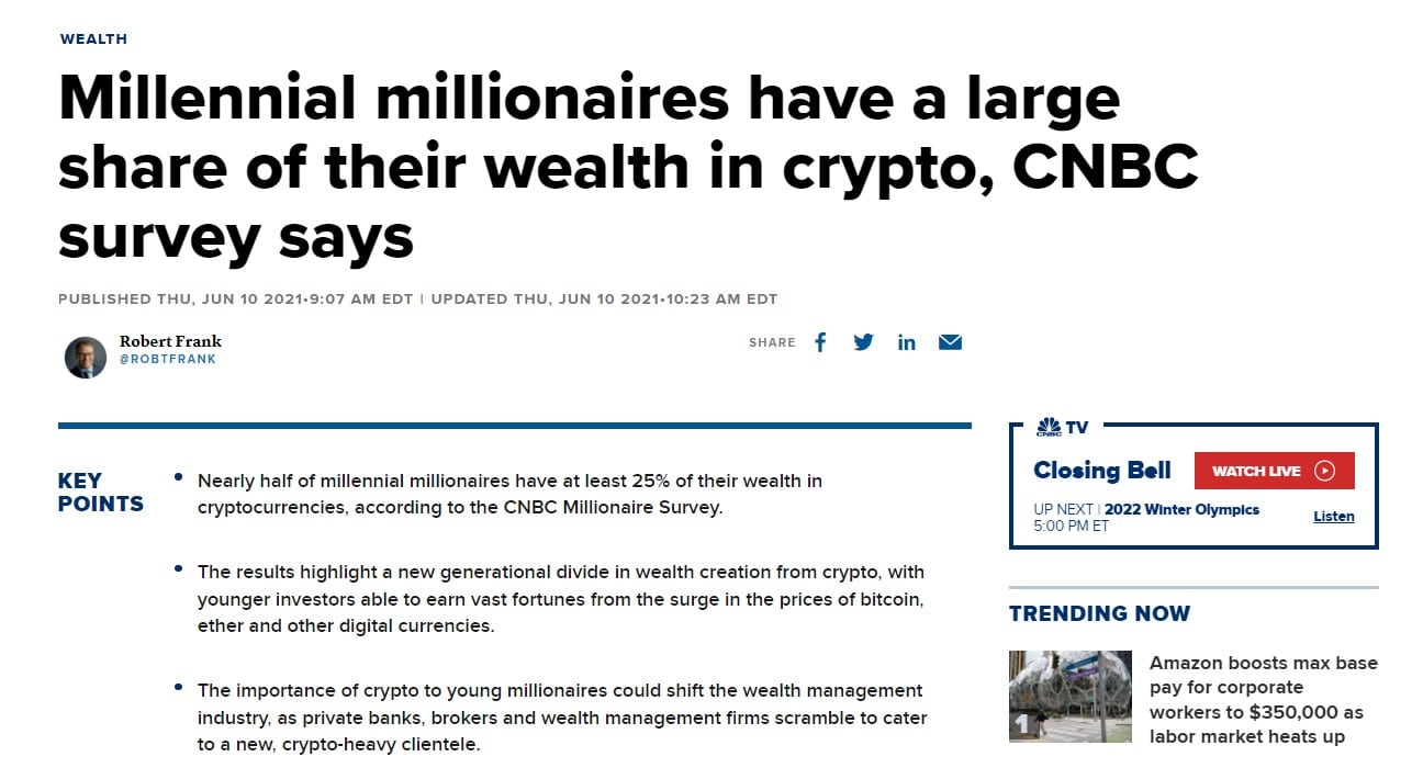 คนรุ่นมิลเลนเนียลลงทุนใน bitcoin