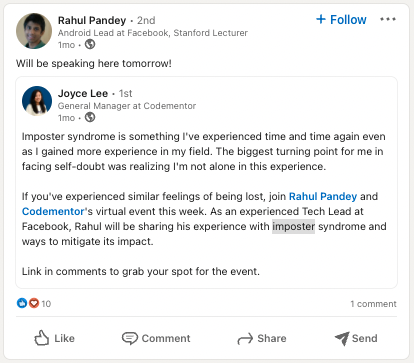 Rahul Padney LinkedIn Codementor Etkinlik Promosyonu