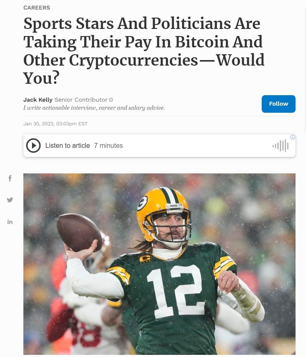 sportivii sunt plătiți în bitcoin