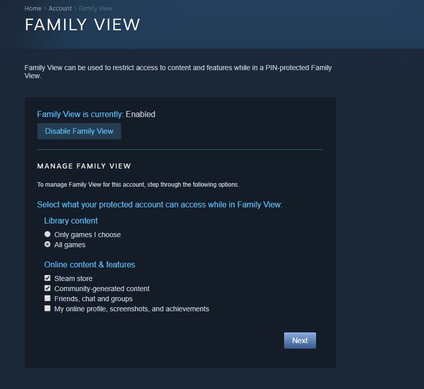 Steam Family View CSGO Counter-Strike Global Offensive Esports CSGO 