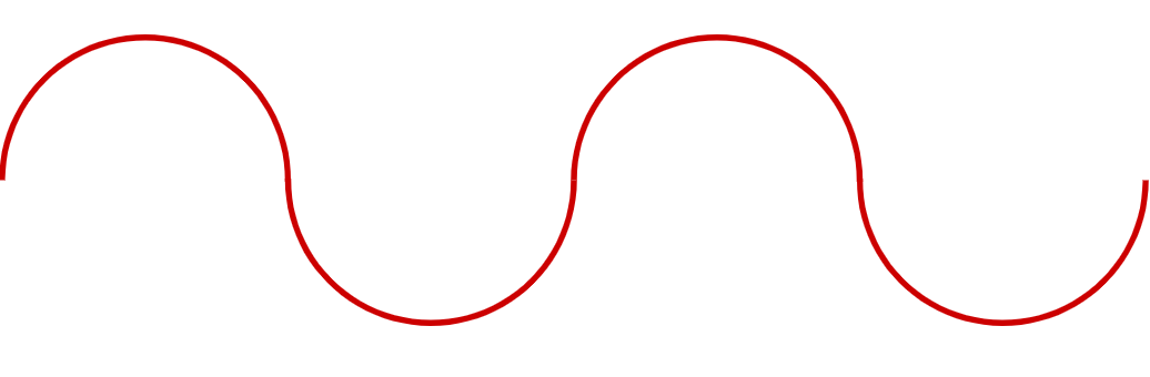 A squiggly red line in the shape of waves.