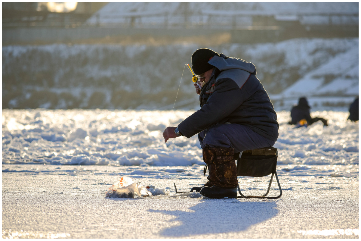 Pesca en el hielo en Minneapolis