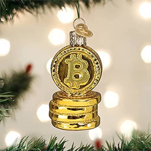 Bitcoin Glas Blæst Juletræ Ornament