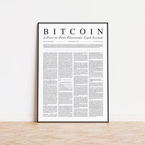 Bitcoin Whitepaper plakat