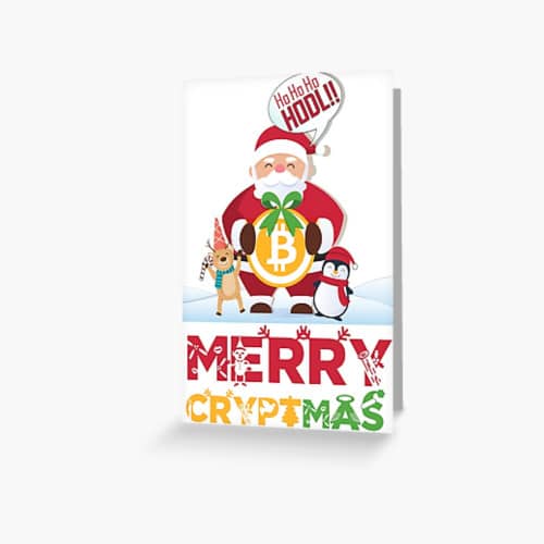 Glædelig jul Bitcoin lykønskningskort