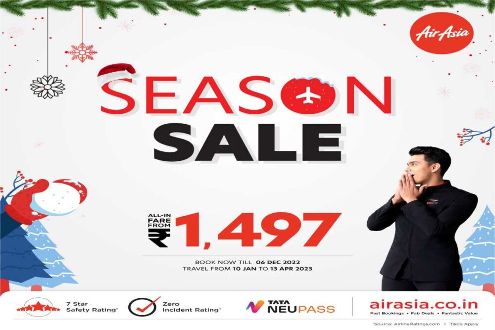 AirAsia India Announces Season Offer: Flight Tickets Start at Rs 1497