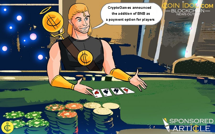 ¡CryptoGames ahora acepta Binance Coin (BNB) como método de pago!