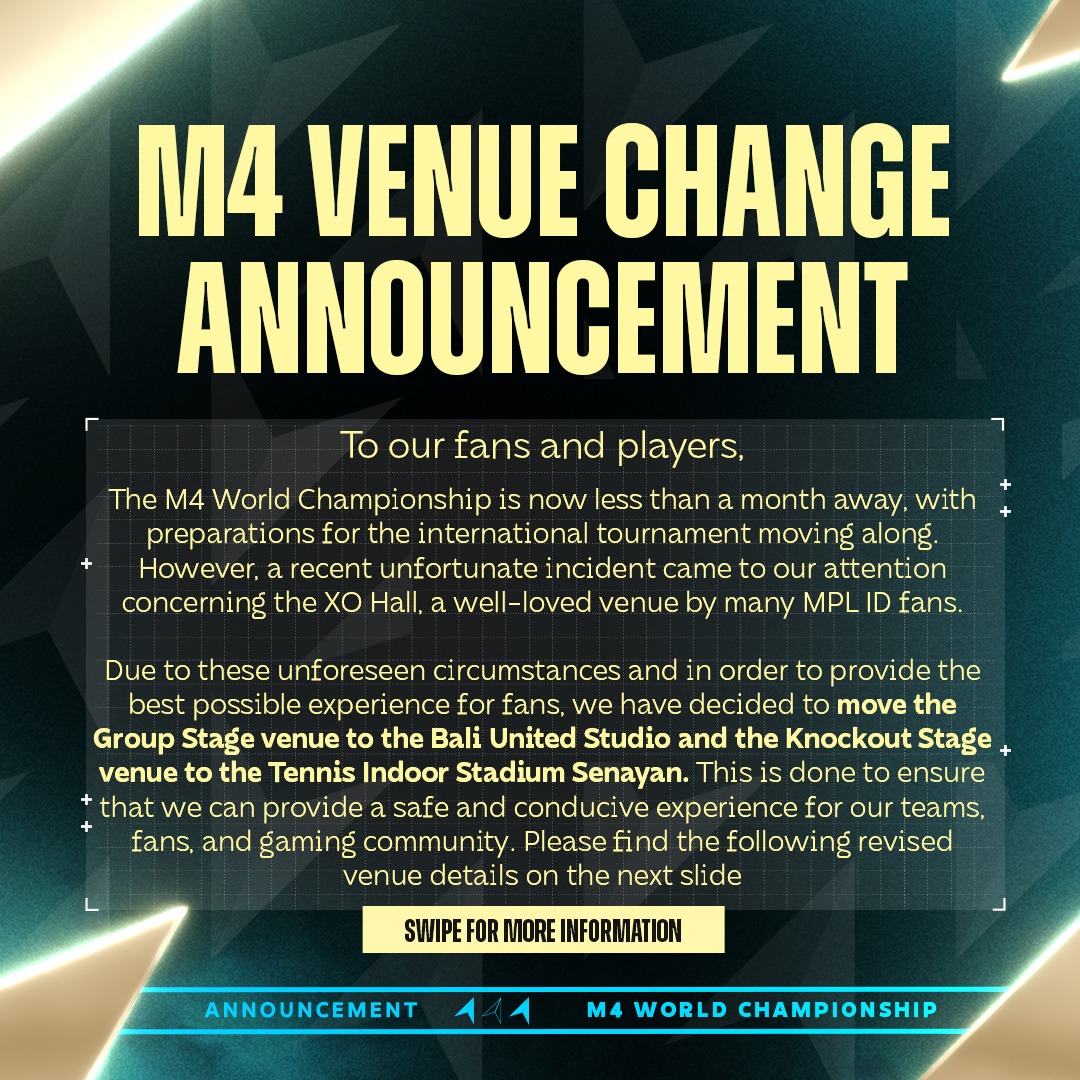 M4 Venue Change announcement
