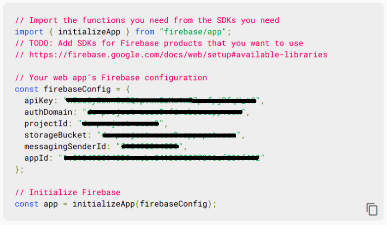 Firebase 项目 - 客户端应用凭据