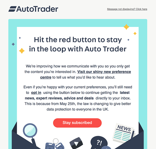 i migliori esempi di campagne di email marketing: autotrader