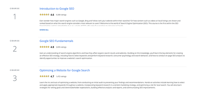 best online marketing classes and courses: seo specialization on coursera