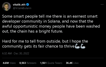 Después de recibir comentarios positivos del fundador de Ethereum, Solana ahora vuelve a superar los $ 10
