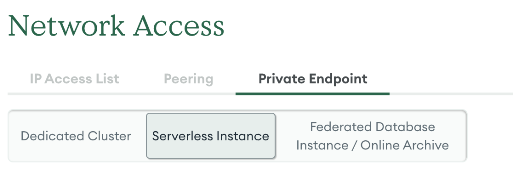 Serverless Instance network access