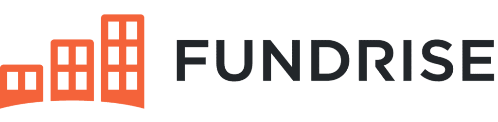 Logotip Fundrise vodoravni, polnobarvni črni