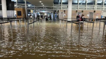 First international passenger flight takes off from Auckland Airport following deluge