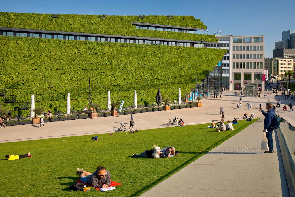 Green architecture in Düsseldorf city centre, Germany.