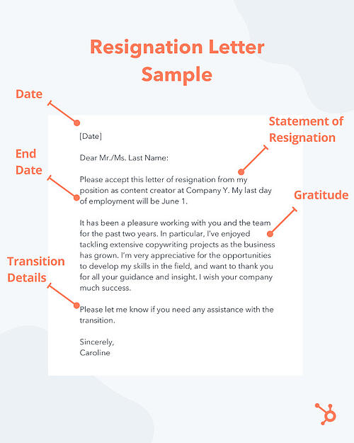 Professional Resignation Letter Samples: brief resignation letter example