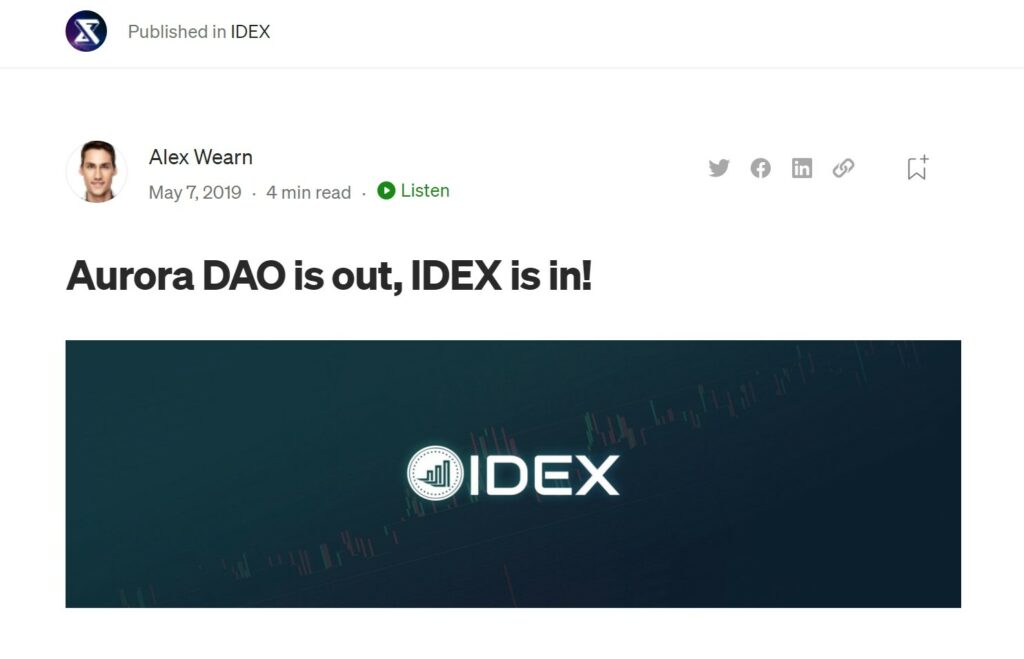 Anúncio da reformulação da marca IDEX
