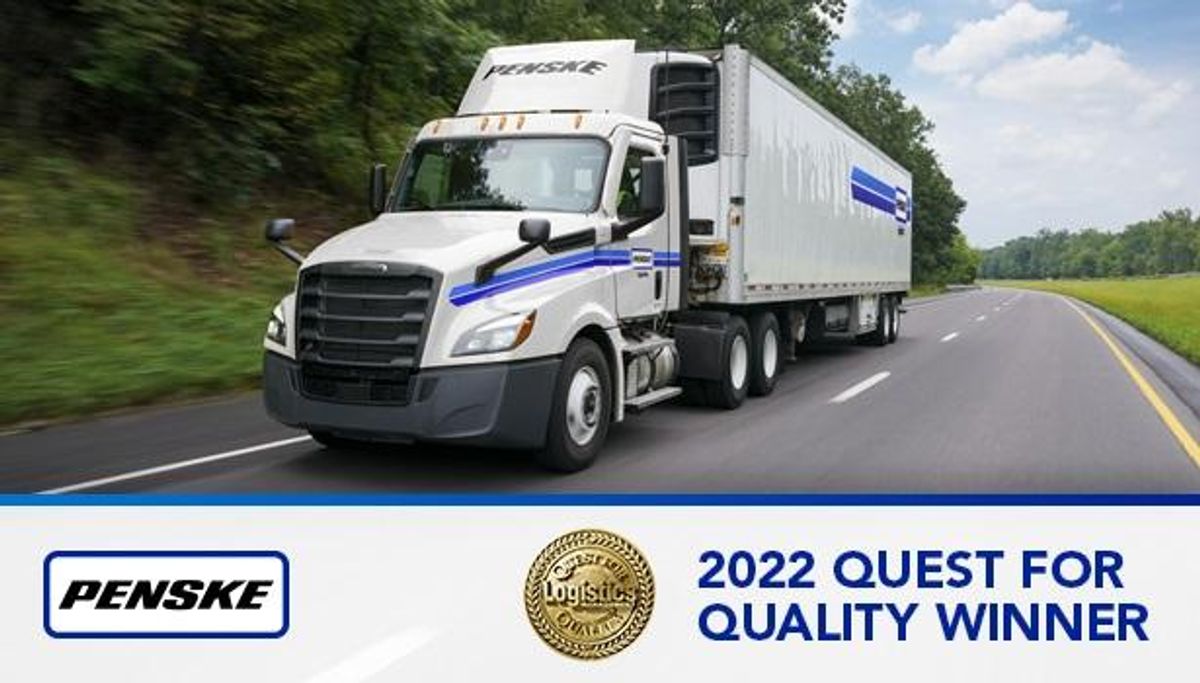 Quest for Quality Honor Given to Penske Logistics by Logistics Management Magazine