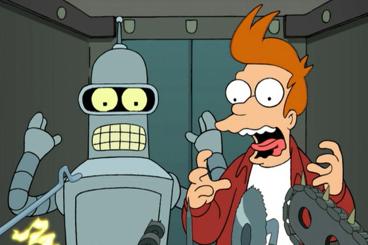 Bender و Fry در Futurama مورد حمله اجسام تیز قرار می گیرند
