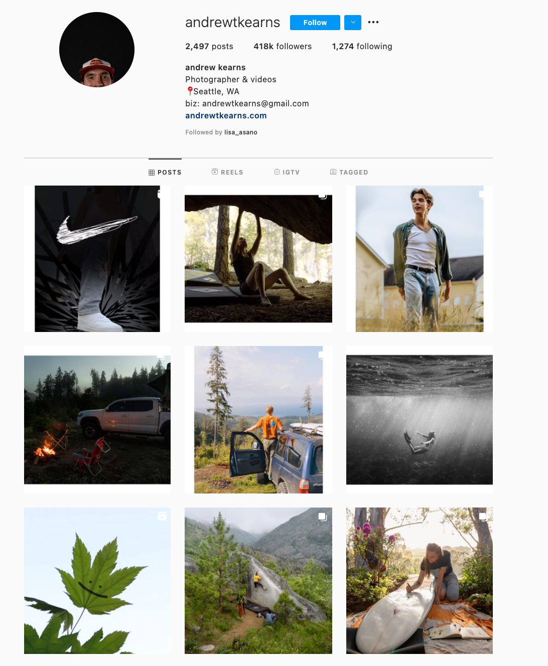 混合搭配水平和垂直边框 Instagram 主题示例