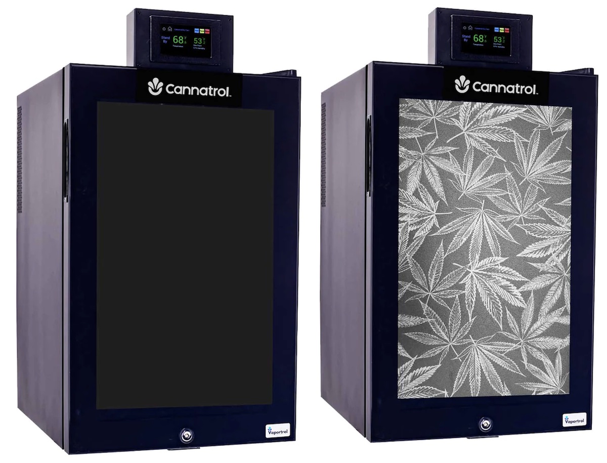 twee cannatrol commerciële cannabisopslagcontainers