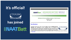 CHASM se une a NAATBatt para promover la fabricación avanzada de baterías en EE. UU.