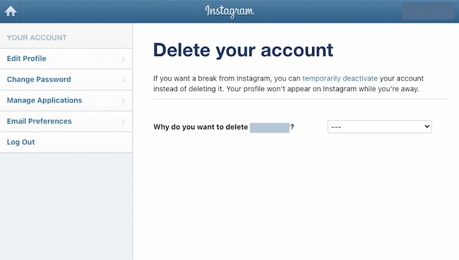 كيفية حذف مثال Instagram: أدخل عنوان URL هذا مباشرة
