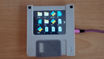 NIEUWE GIDS: een floppy-thumbdrive met een gekleurde bestandspictogramweergave #AdafruitLearningSystem #Floppy #CircuitPython @Adafruit @Anne_engineer