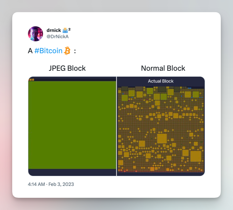 Offchain: Bitcoins aldrig förutsedda verktyg är JPEGs - maxisarna är inte roade
