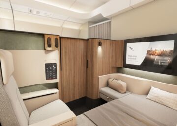 Qantas løfter sløret for 'Project Sunrise' første- og business-klasse-kabiner til Airbus A350