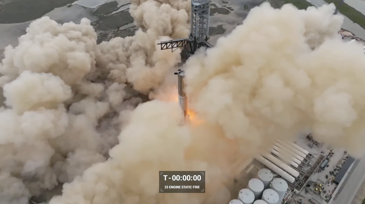 SpaceX מבצעת בדיקת אש סטטית של Starship