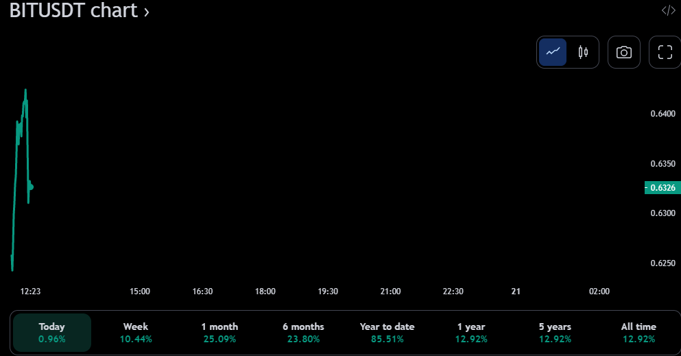 BIT/USDT 24-hour price chart (source: TradingView)