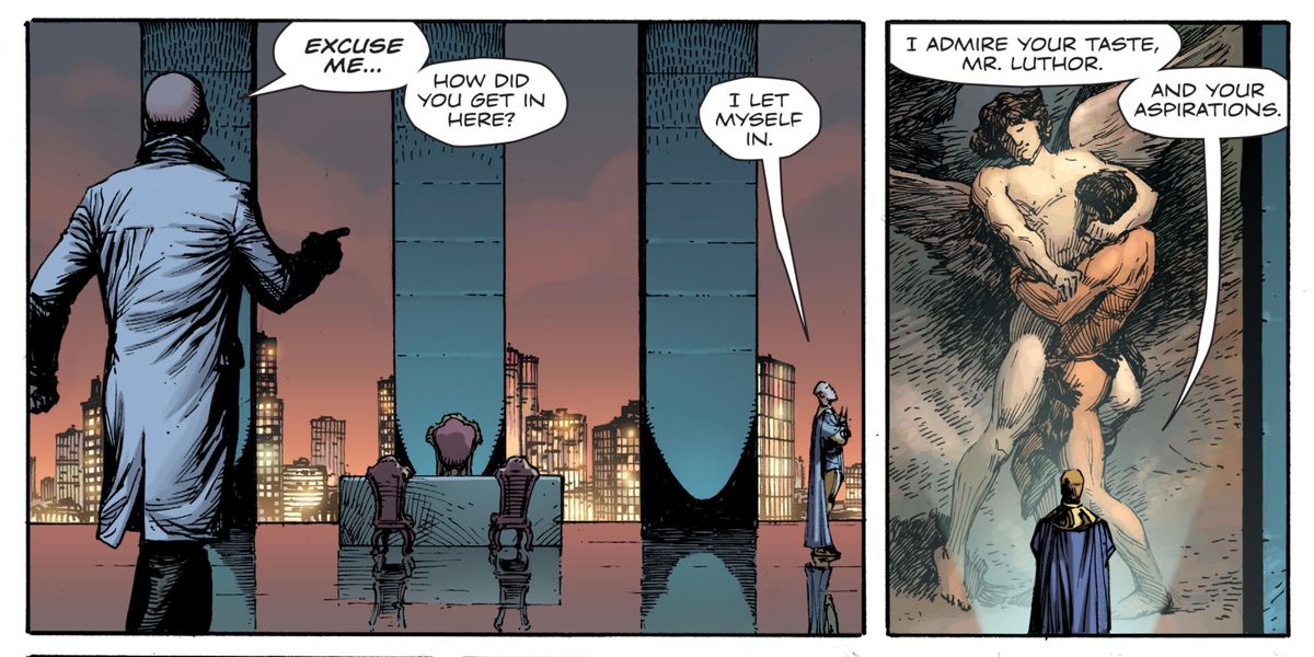 Lex Luthor and Adrian Veidt in Doomsday Clock #2, DC Comics, 2018.