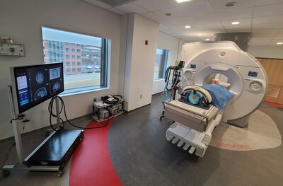 Prototype of AiM Medical Robotics' Neurosurgery robot in an MRI suite.