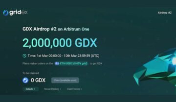 Όλα για το δεύτερο Airdrop του Gridex: 2M GDX για παραγγελίες D5 Exchange Maker στο Arbitrum