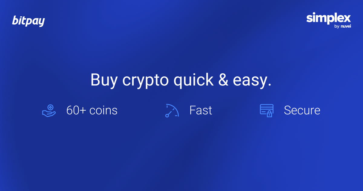 BitPay + Simplex: 60 以上のトップ コインをお得なレートで購入