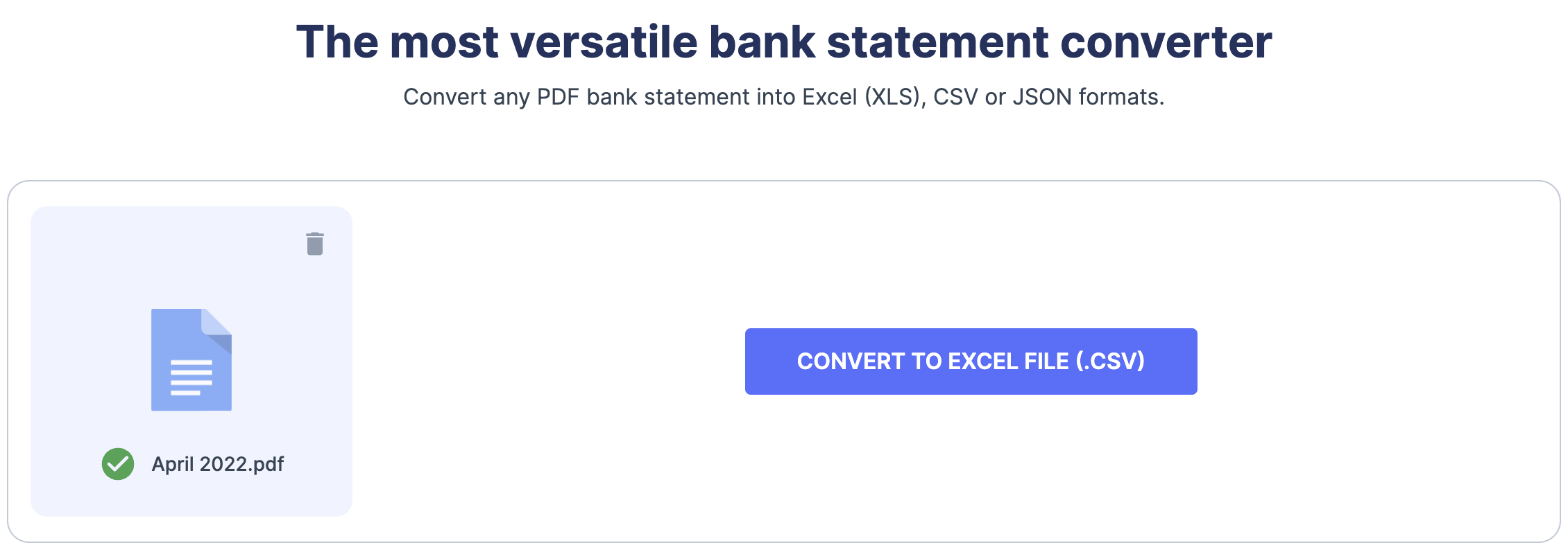 Converta seus extratos bancários para JSON