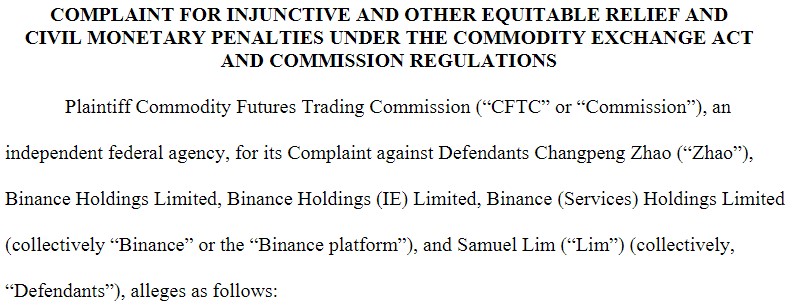 CZ beantwoordt CFTC-beschuldigingen tegen Binance, ontkent marktmanipulatie