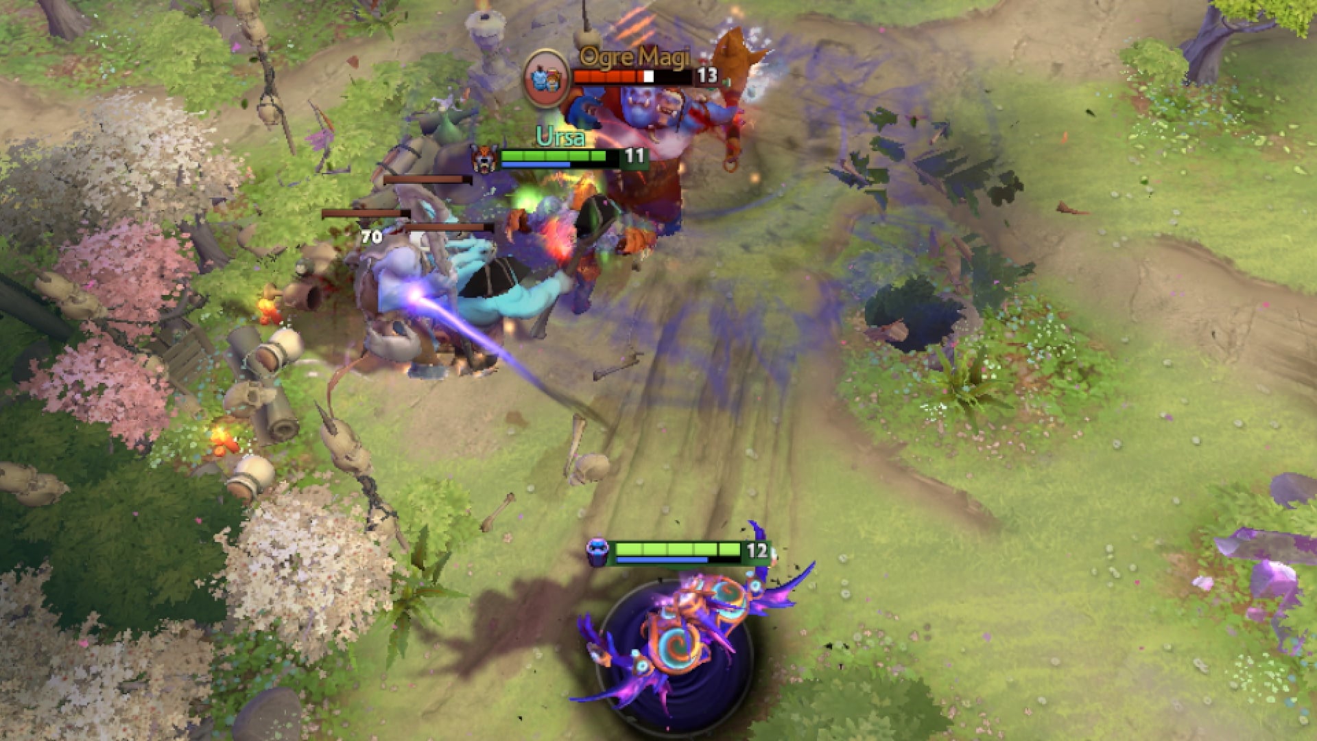 Ursa smashes enemies who are stunned by Enigma
