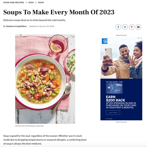 listicle, soups by the month on southern living