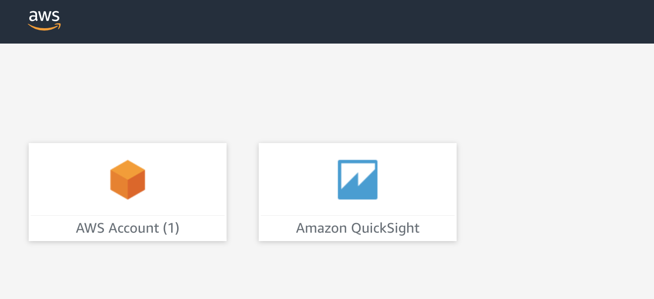 Az IAM Identity Center portálon válassza az Amazon QuickSight lehetőséget